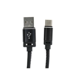 Kabel USB TYP C 1m czarny długi wtyk 8mm
