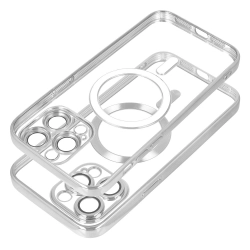Nakładka MagSafe CHROME iPhone 15 (6,1) srebrna