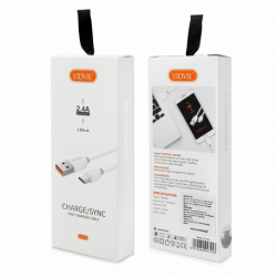 Kabel USB micro 1m biały VIDVIE CB442 2.4A