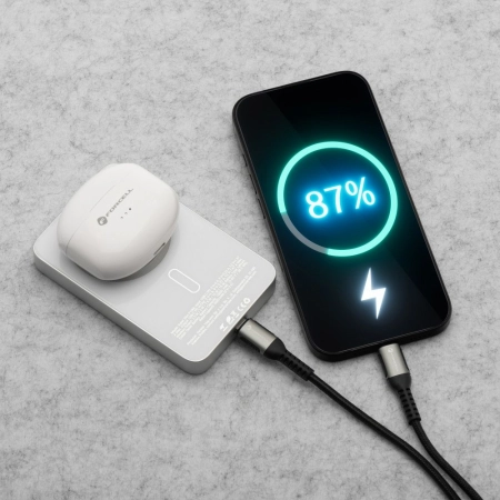POWER BANK 10000 FORCELL F-Energy F10K8 15W PD QC 4.0 MagSafe biały SuperSlim
