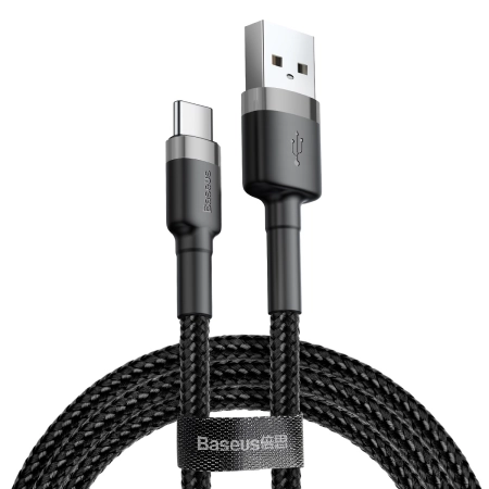 Kabel USB TYP C 2m czarno-szary Baseus Cafule 2A