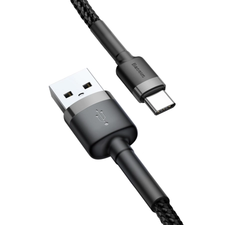 Kabel USB TYP C 2m czarno-szary Baseus Cafule 2A
