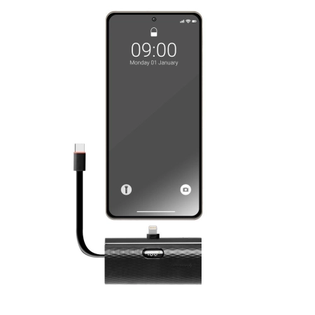 POWER BANK 5000 Forcell wbudowane złącze Lightning PD 20W F5K3 czarny
