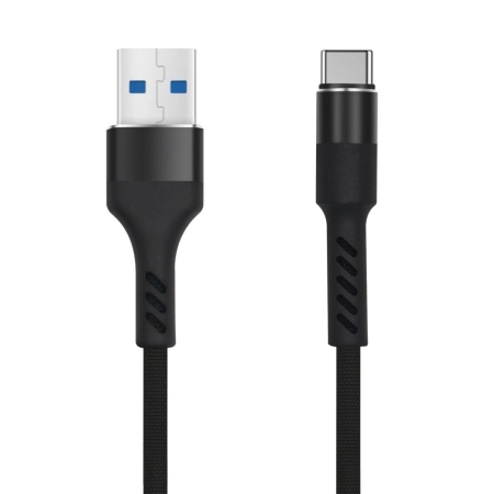 Kabel USB TYP C 1m czarny nylon Maxlife MXUC-01 2A
