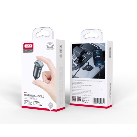 Ładowarka samochodowa 1xUSB 3.0A QC 18W XO CC46 szara