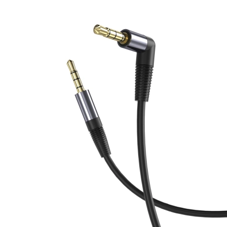 Kabel AUX Jack 3,5mm 1m czarny XO NB-R205 kątowy