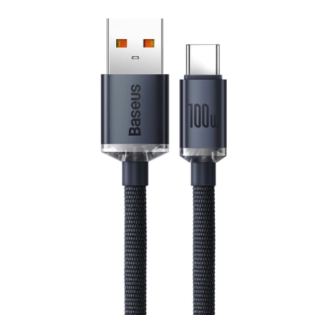 Kabel USB TYP C 2m czarny Crystal Shine Baseus 100W