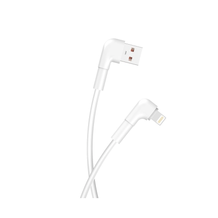 Kabel USB Lightning Maxlife MXUC-09 biały kątowy 3A