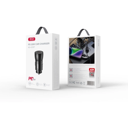 Ładowarka samochodowa USB-C PD 25W XO CC57 czarna