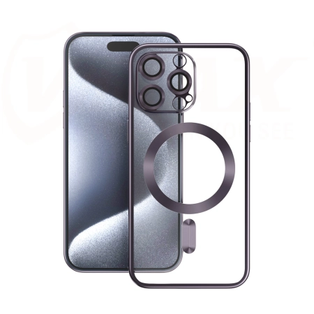 Nakładka MagSafe Electroplating Vmax iPhone 15 fioletowa