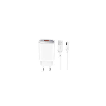 Ładowarka sieciowa 1xUSB 3A QC 3.0 18W + kabel Typ C XO CE19 biała