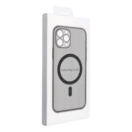 Nakładka MagSafe Clear Samsung S26 glitter czarna
