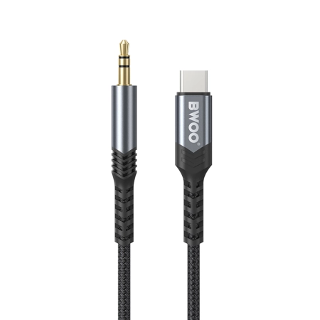 Kabel AUX Jack 3,5mm - Lightning 1m czarny BWOO BO-AUX066