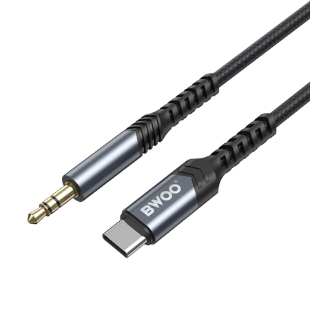 Kabel AUX Jack 3,5mm - Lightning 1m czarny BWOO BO-AUX066