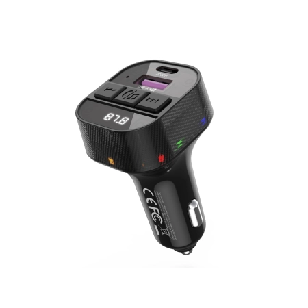 Transmiter FM BT 1xUSB 30W + USB-C XO-BCC17 + kabel TYP C - TYP C czarny