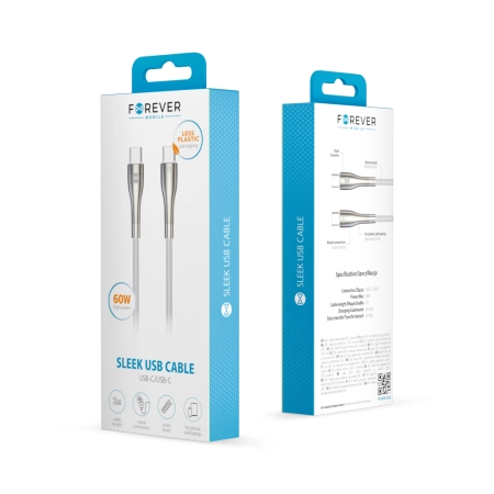 Kabel TYP-C - TYP C 2m Forever Sleek 60W biały