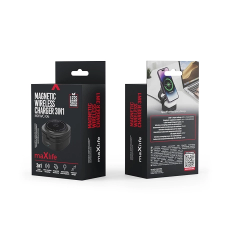 Ładowarka Indukcyjna 3w1 MaxLife MXWC-06 15W czarna