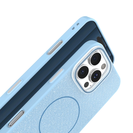 Nakładka Glitter Thin MagSafe iPhone 17 Air (6,6 ) niebieska