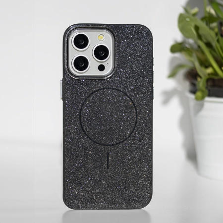 Nakładka Glitter Thin MagSafe iPhone 17 (6,3 ) czarna