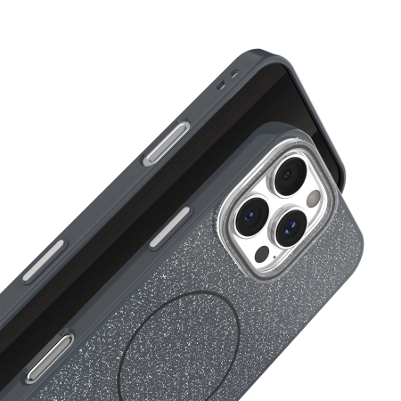 Nakładka Glitter Thin MagSafe iPhone 17 (6,3 ) czarna