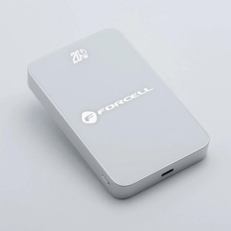 POWER BANK 10000 FORCELL F-Energy F10K8 15W PD QC 4.0 MagSafe biały SuperSlim