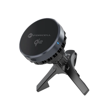Uchwyt do szyba/kratk/kokpit FORCELL F-Grip Cool indukcyjny Qi2 15W MagSafe czarny