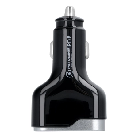 Ładowarka samochodowa 2xUSB-C PD + 1xUSB QC 3.0 138W CC53-2C1A czarna