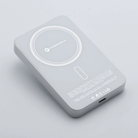 POWER BANK 10000 FORCELL F-Energy F10K8 15W PD QC 4.0 MagSafe biały SuperSlim