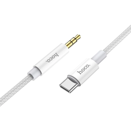 Kabel AUX Jack 3,5mm - TYP C 1m HOCO UPA19 srebrny