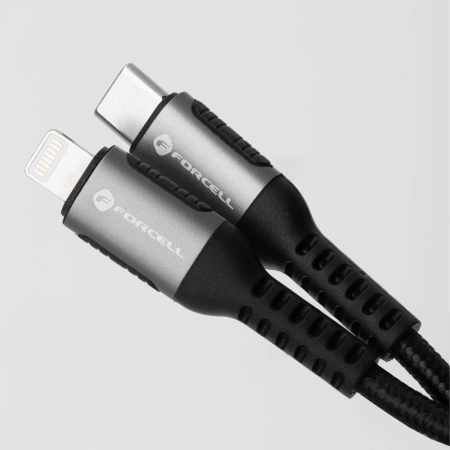 Kabel TYP-C - iPhone Lightning 0.5m Forcell C259 czarny 27W
