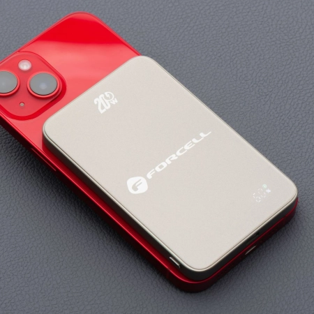 POWER BANK 5000 FORCELL F-Energy F5K8 15W PD QC 4.0 MagSafe tytanowy pustynny SuperSlim
