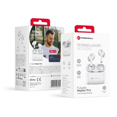 Słuchawki Bluetooth TWS (ANC+ENC) Forcell F-AUDIO Master Pro białe