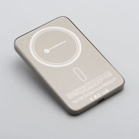 POWER BANK 5000 FORCELL F-Energy F5K8 15W PD QC 4.0 MagSafe tytanowy pustynny SuperSlim