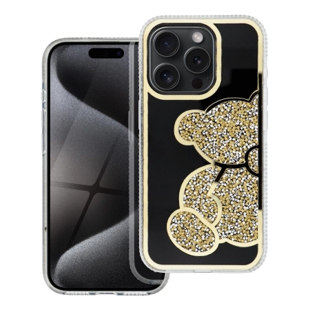 Nakładka Teddy Bear iPhone 16 Pro złoty