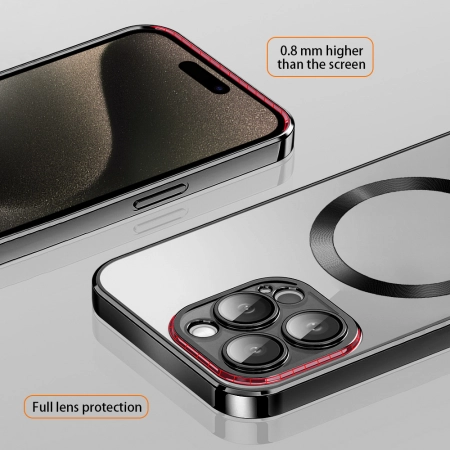 Nakładka MagSafe Electroplating Vmax iPhone 15 różowo-złota