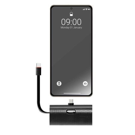 POWER BANK 5000 Forcell wbudowane złącze typ-C PD 20W F5K3 czarny