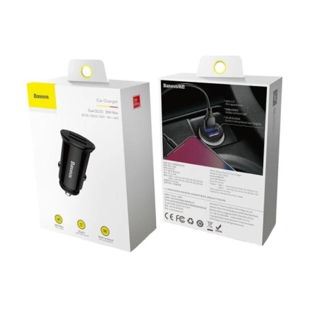 Ładowarka samochodowa 2xUSB Baseus CCALLP-01 4.8A czarna