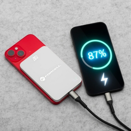 POWER BANK 5000 FORCELL F-Energy F5K8 15W PD QC 4.0 MagSafe biały SuperSlim