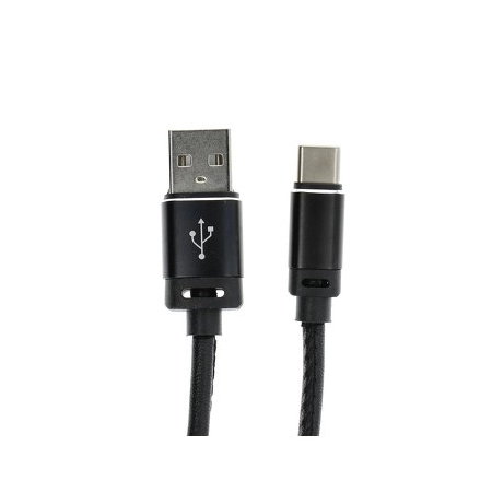 Kabel USB TYP C 1m czarny długi wtyk 8mm