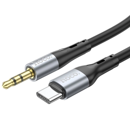 Kabel AUX Jack 3,5mm - Typ C 1m czarny HOCO UPA22