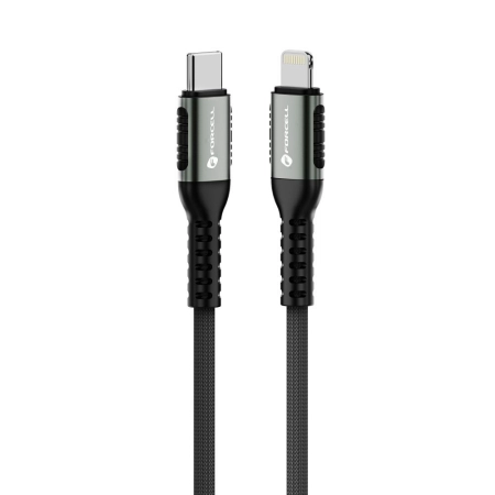 Kabel TYP-C - iPhone Lightning 0.5m Forcell C259 czarny 27W
