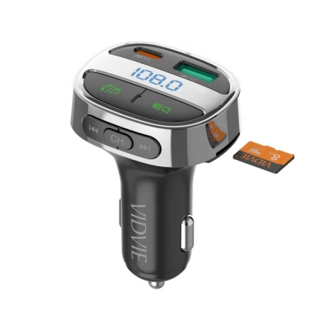Transmiter FM BT 1xUSB + USB-C 48W VIDVIE FM02 czarny