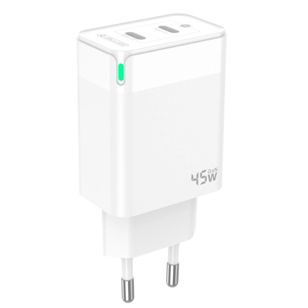 Ładowarka sieciowa 2xUSB-C PD 45W JELLICO G106 biała
