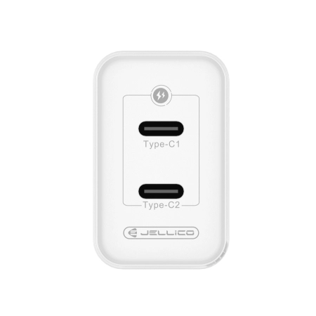 Ładowarka sieciowa 2xUSB-C PD 45W JELLICO G106 biała