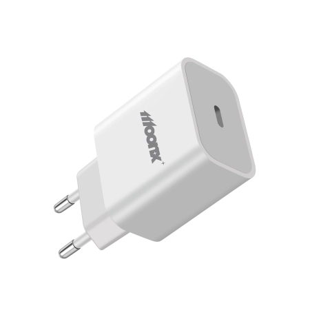 Ładowarka sieciowa USB-C PD 20W + kabel Typ C - Typ C MoonX MC03 biała