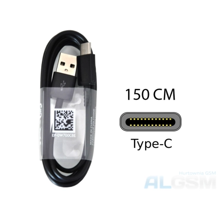 Kabel USB TYP C Samsung 1.5m EP-DW700CBE/EP-DW720CBE czarny FAST