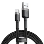 Kabel USB TYP C 2m czarno-szary Baseus Cafule 2A
