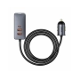 Ładowarka samochodowa 2xUSB + 2xTYP C z kablem Baseus CCBT 120W szara