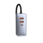 Ładowarka samochodowa 2xUSB + 2xTYP C z kablem Baseus CCBT 120W szara