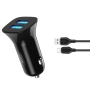Ładowarka samochodowa 2xUSB 2.4A + kabel TYP C XO TZ10 czarna